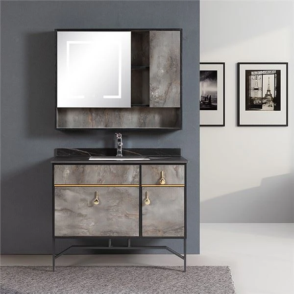 Mueble con espejo de baño con luces