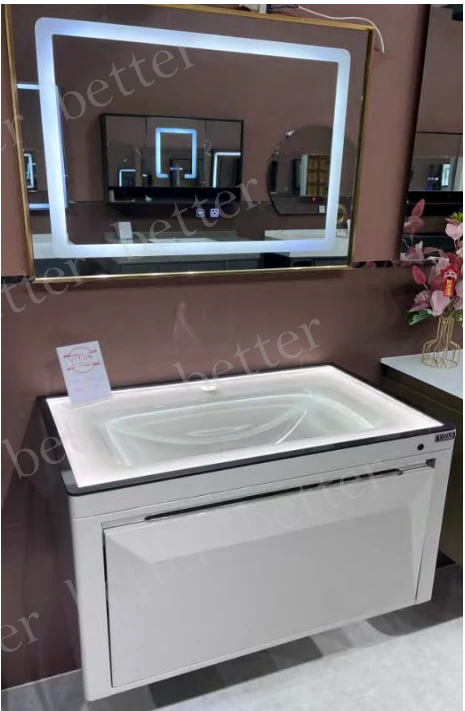 Tocador de baño de madera pequeña